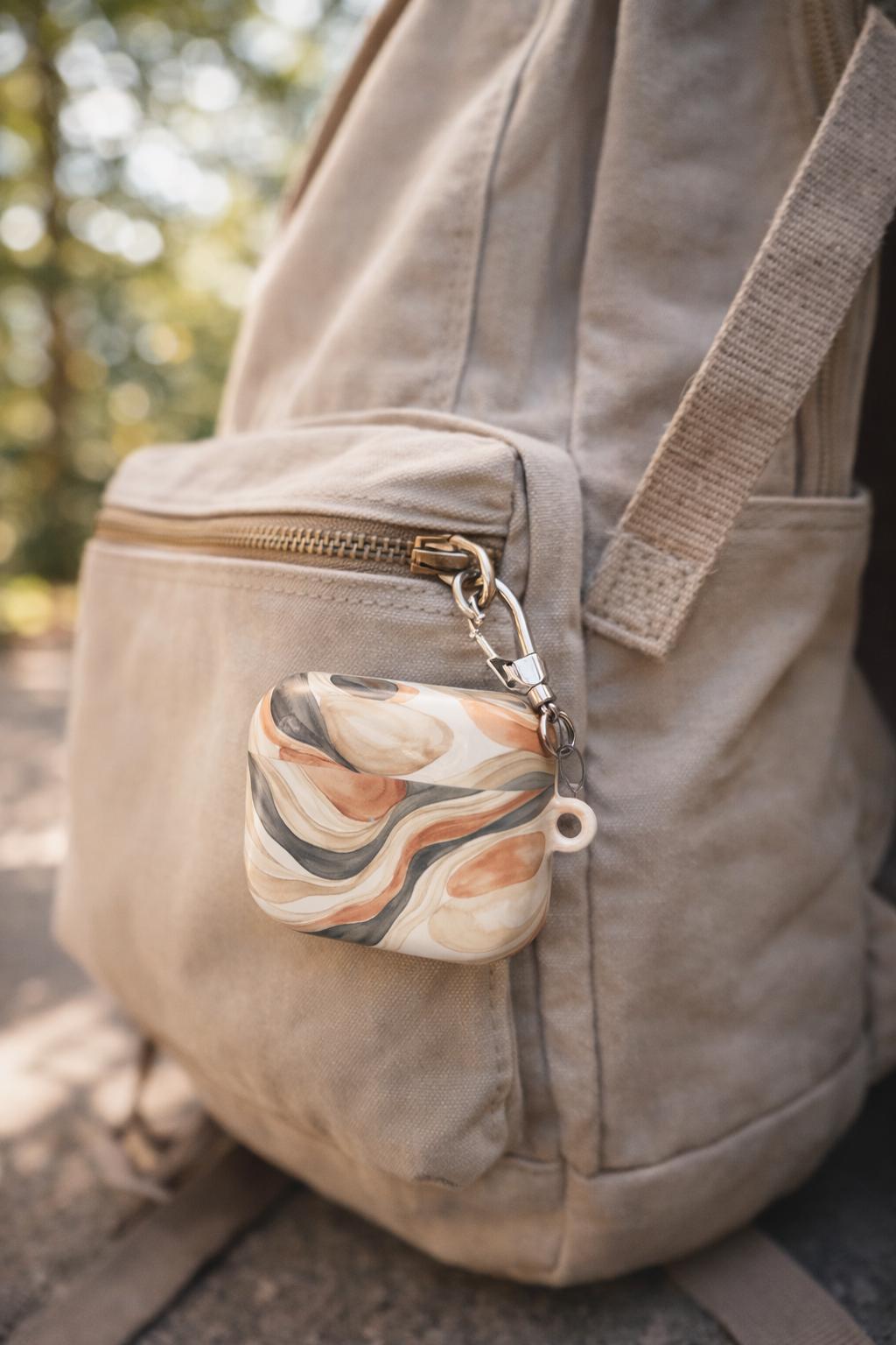 Abstract AirPods Case Neutral Modern Marble Style Cover