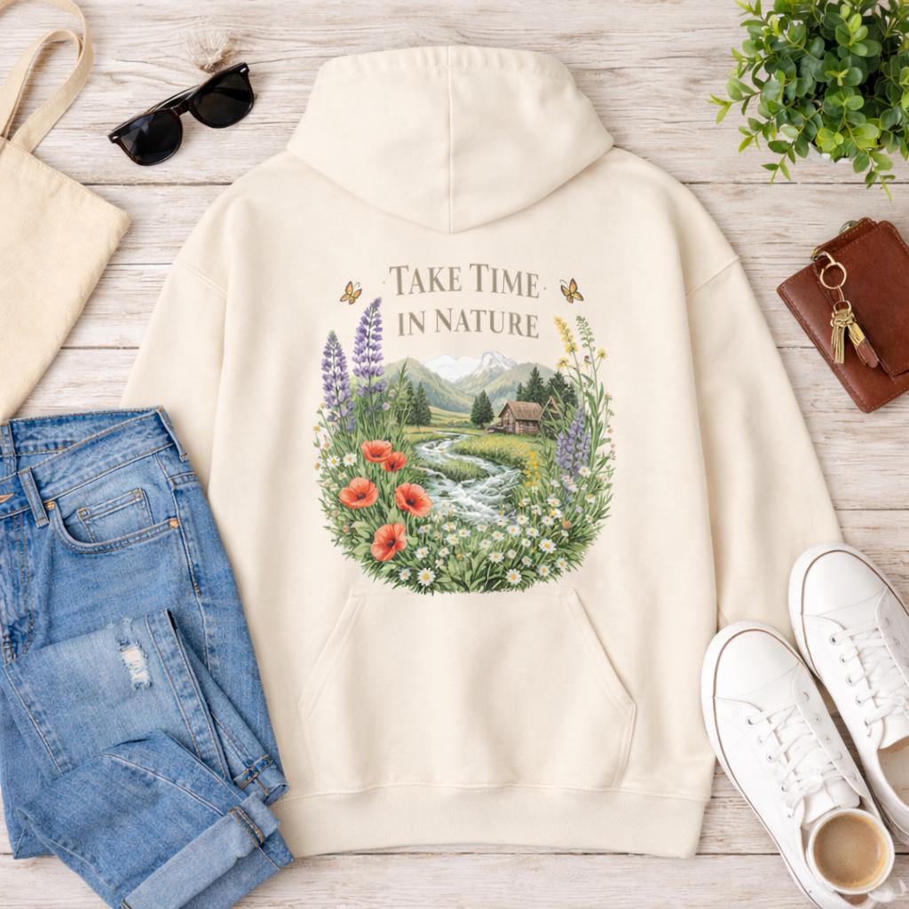 Take Time in Nature Hoodie, Outdoor Landscape Hoodie, Hiking Sweatshirt