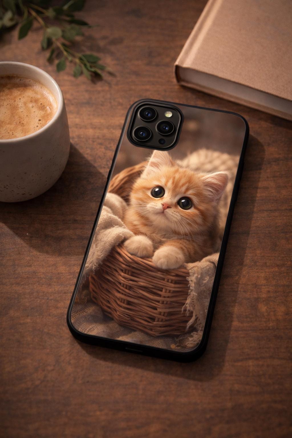 Ginger Kitten Phone Case Design – Cat in Basket (Digital Download