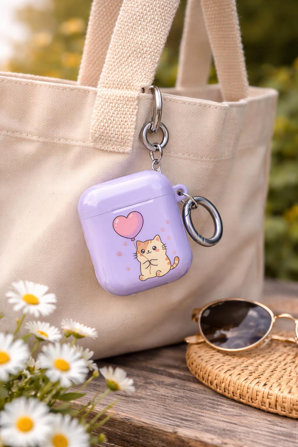 Cat AirPods Case Heart Design Pet Lover Gift