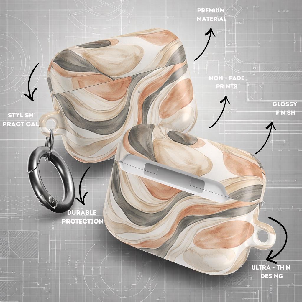 Abstract AirPods Case Neutral Modern Marble Style Cover