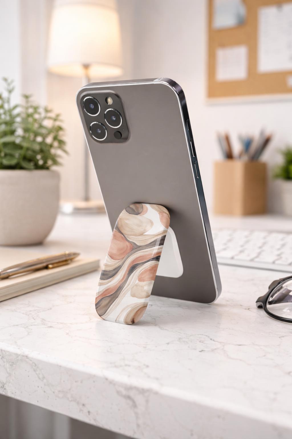 Abstract Marble Phone Grip Neutral Phone Stand for iPhone Smartphones
