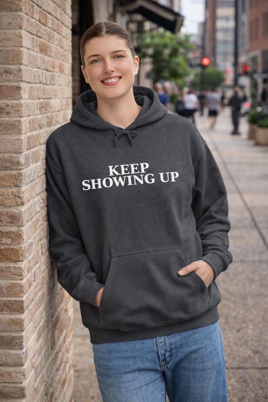 Keep Showing Up Hoodie, Motivational Unisex Hoodie, Inspirational Quote Sweatshirt, Daily Motivation