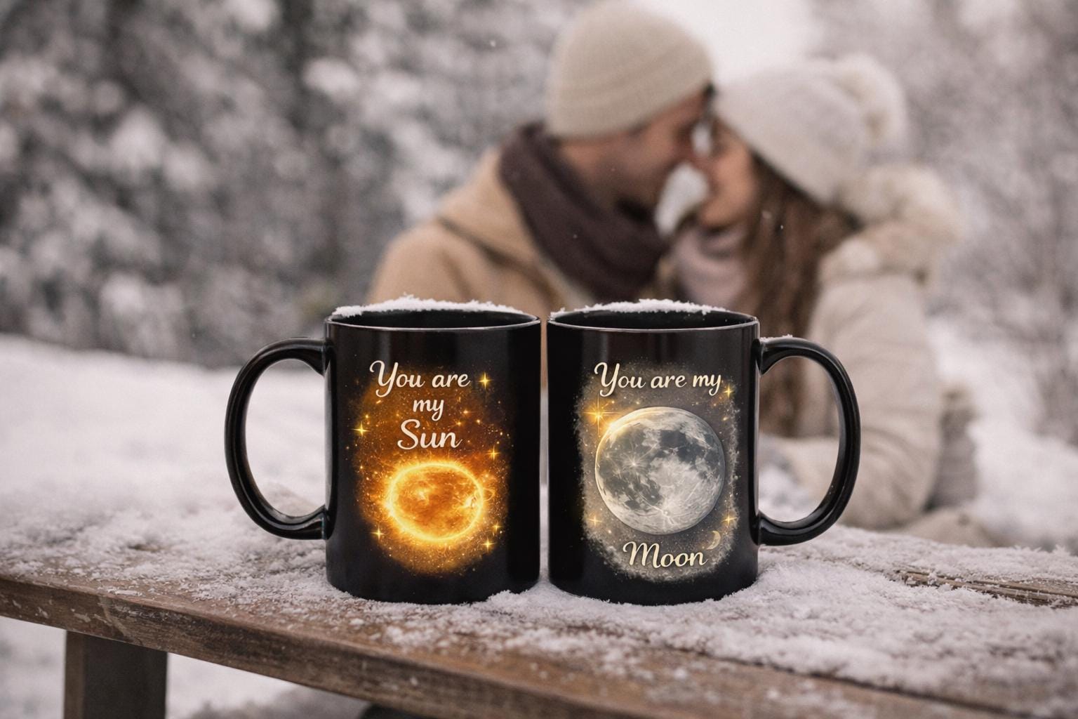 You Are My Sun & Moon Couple Mug Set , Anniversary Valentine Gift