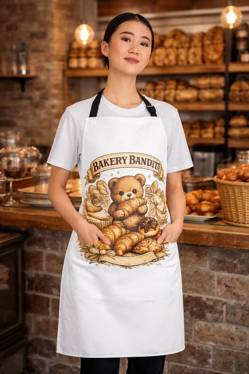 Bakery , Baking Lover Gift, Bear Baker Apron, Funny Baking , Kitchen for Bakers,