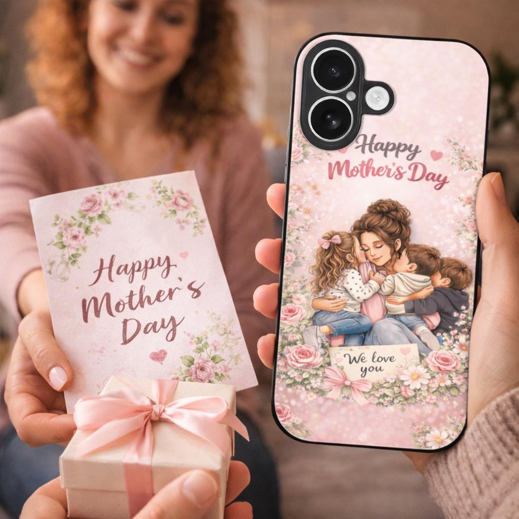 Floral Pink Mother’s Day iPhone Case – We Love You Mom Cover