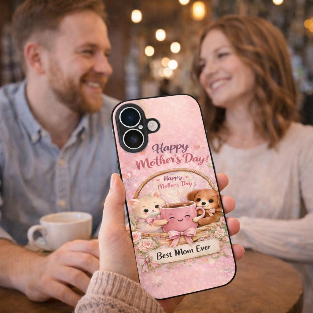 Mom Ever Phone Case – Pink Floral Dog Cat Lover Gift