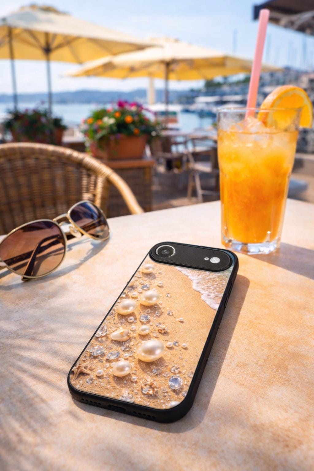 Luxury Pearl Beach iPhone Case – Coastal Sand Ocean Summer Cover