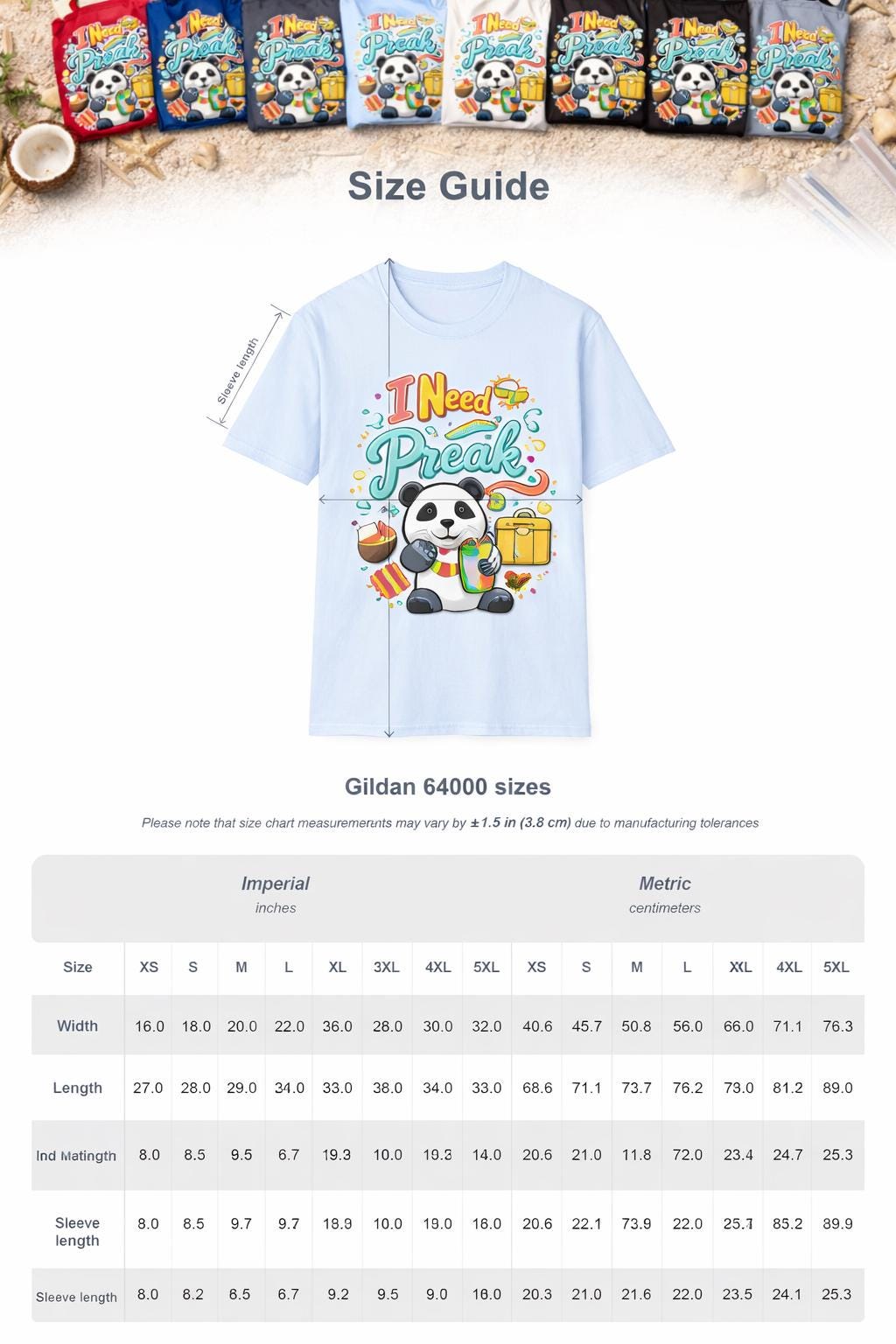 Funny Panda T-Shirt, Vacation Vibes Graphic Tee, Summer Beach Shirt