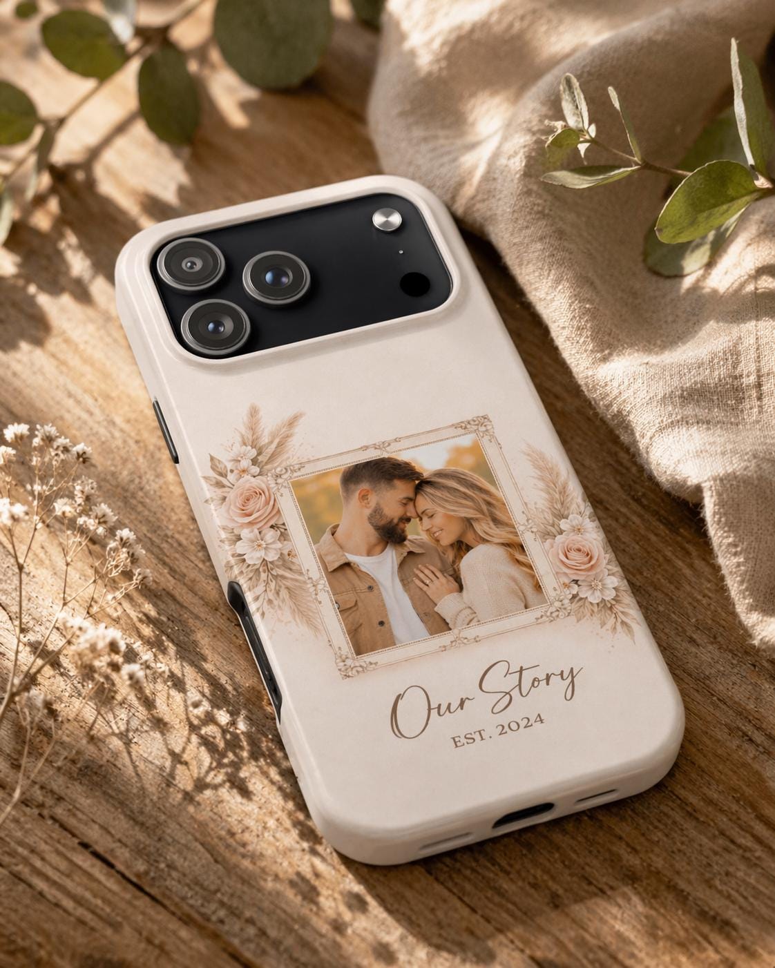 Personalized Photo Phone Case, Custom Couple Gift, Our Story Cover, Anniversary Idea, Romantic iPhone