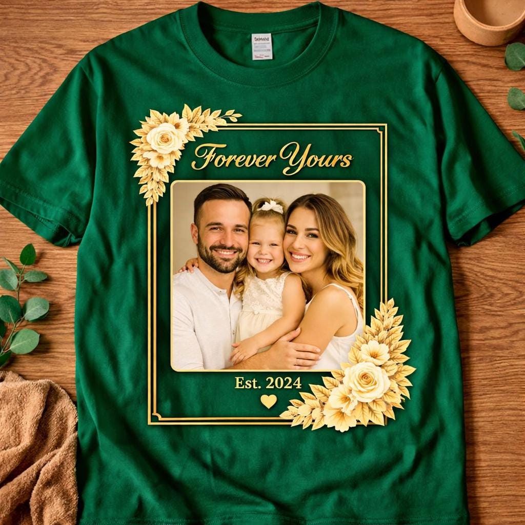 Personalized Family Photo Shirt, Custom Picture T-Shirt, Forever Yours Tee, Anniversary Gift