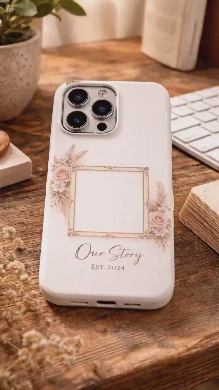 Personalized Photo Phone Case, Custom Couple Gift, Our Story Cover, Anniversary Idea, Romantic iPhone