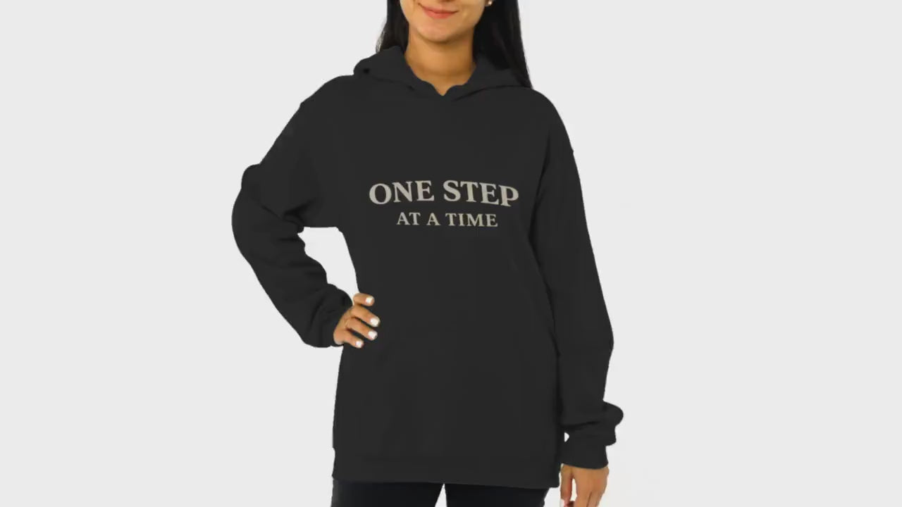 One Step at a Time Hoodie  Minimal Motivational Hoodie, Inspirational Quote Sweatshirt,