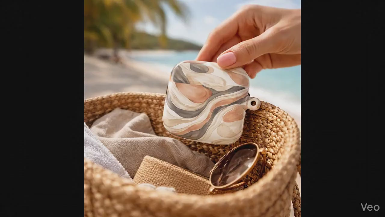 Abstract AirPods Case Neutral Modern Marble Style Cover